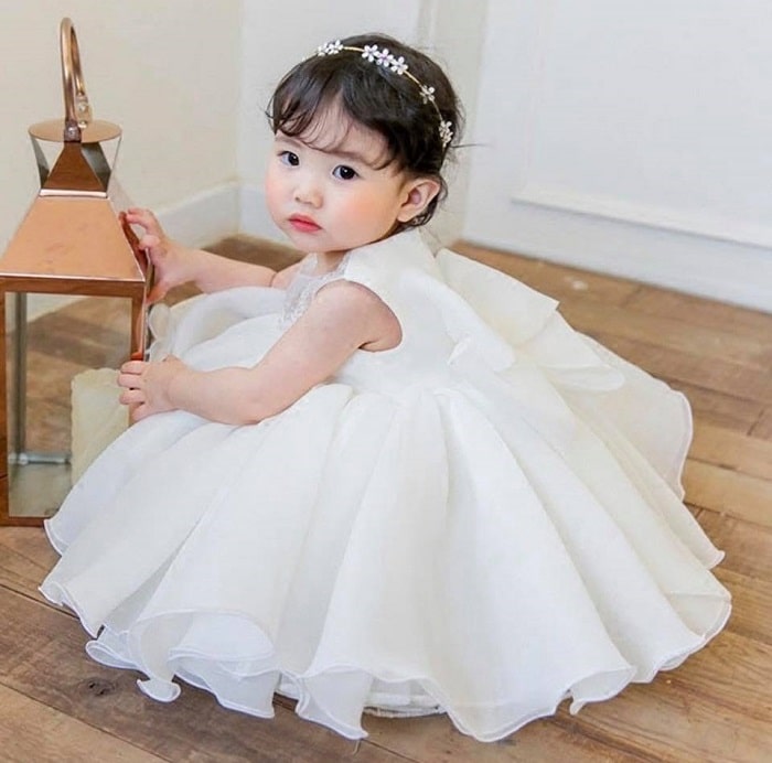 Đầm công chúa avalyakids cho bé gái màu Vàng kem chấm bi cao cấp  váy   AVALYA KIDS  Đầm Công Chúa Bé Gái Cao Cấp