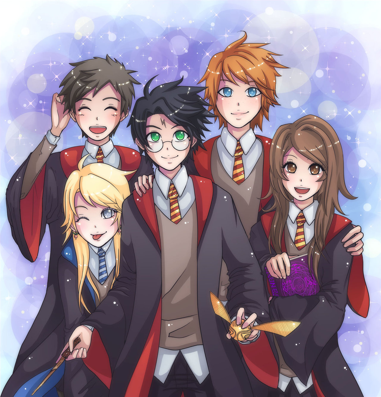 Khi tạo hình của các nhân vật Harry Potter được làm thành anime