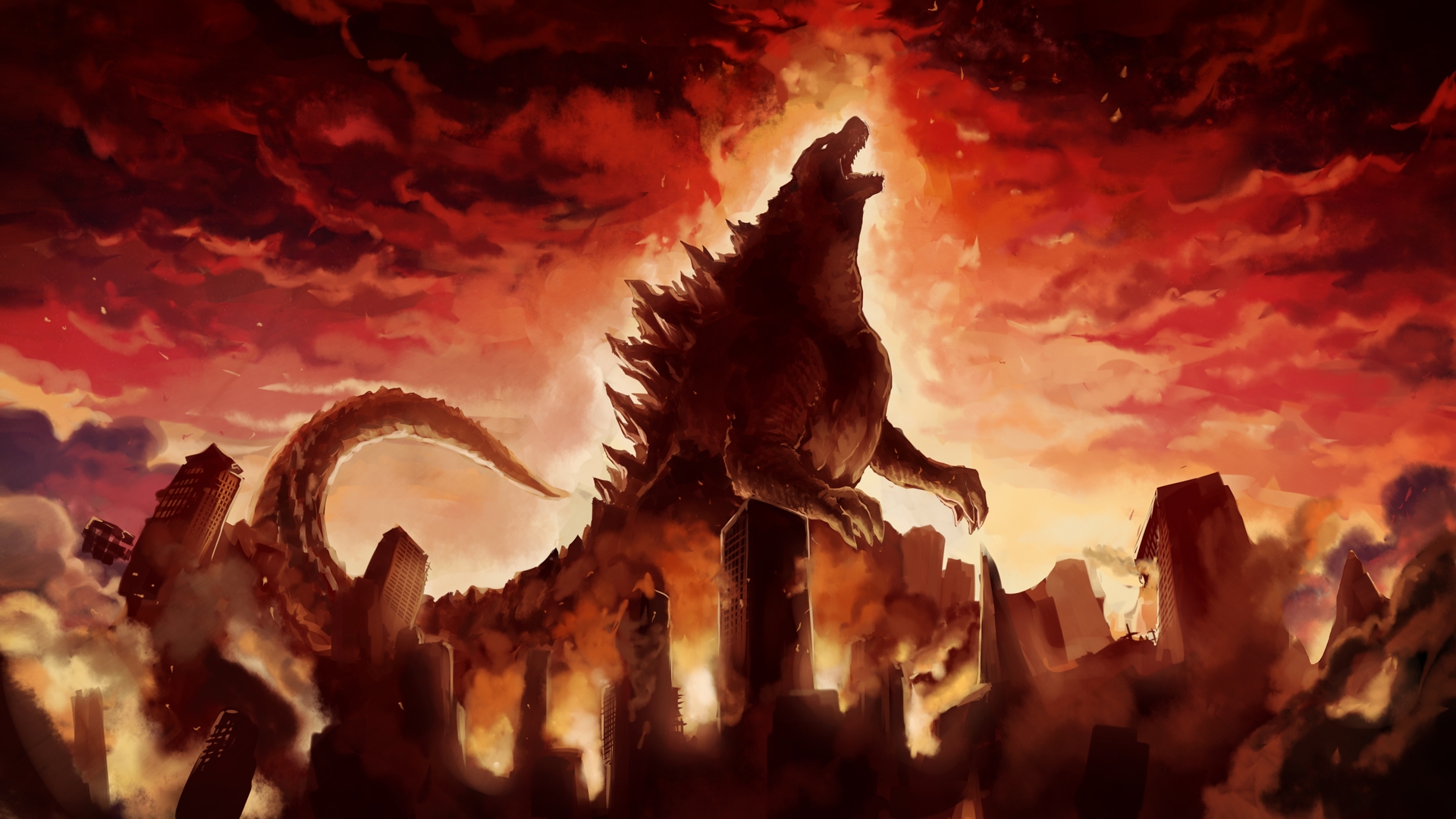 A Shin Godzilla wallpaper I made for fun  rGODZILLA